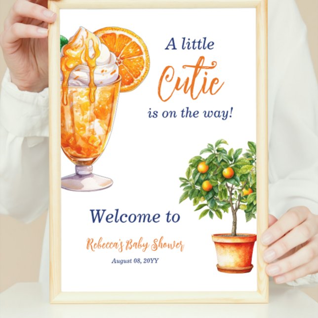 Poster Baby shower d'été Cutie Orange Citrus Bienvenue (Créateur téléchargé)
