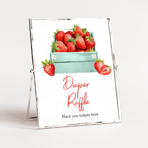 Poster Baby shower d'été de fraise Raffin de couche