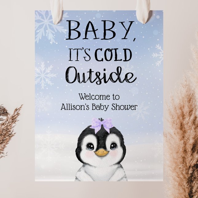 Poster Baby shower d'hiver de Penguin (Créateur téléchargé)