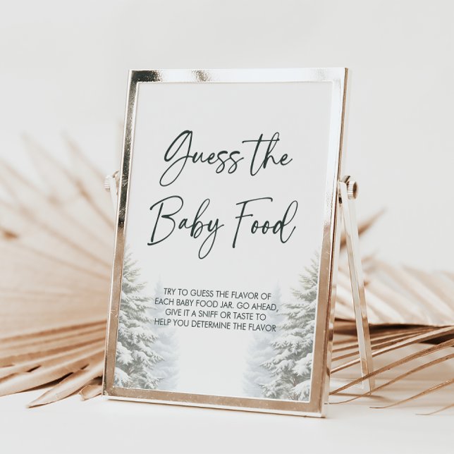Poster Baby shower d'hiver Devinez Le Baby Food Game Pann (Créateur téléchargé)