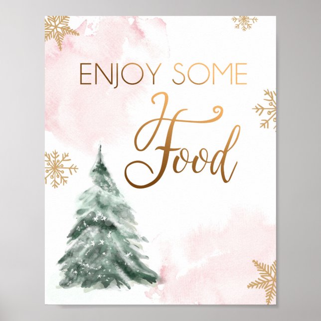 Poster Baby shower d'hiver Froid Hors Snowflakes Nourritu (Devant)