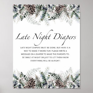 Poster Baby shower d'hiver Late nuit couches jeu