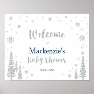 Poster Baby shower d'hiver Welcome Party