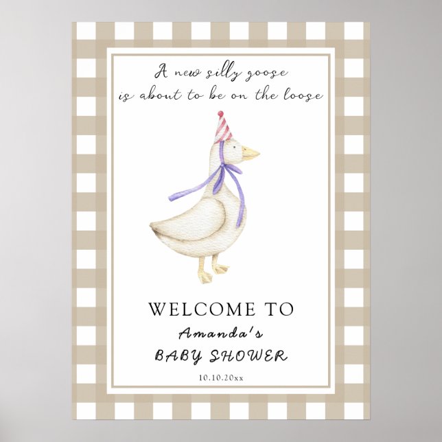 Poster Baby shower d'oie (Devant)