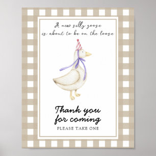 Poster Baby shower d'oie - Merci à venir