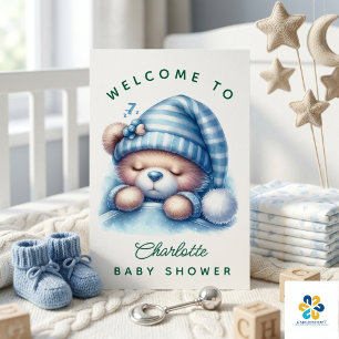 Poster Baby shower d'ours en peluche mignon