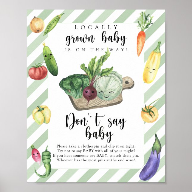 Poster Baby shower du marché agricole - Ne dites pas Post (Devant)