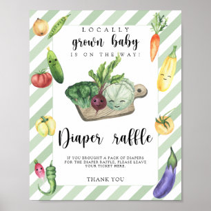 Poster baby shower du marché des agriculteurs - tombola d