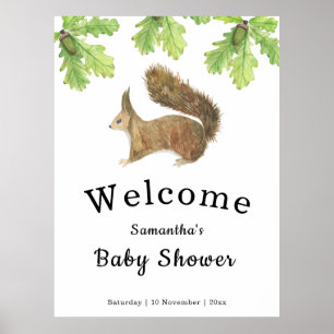 Poster Baby shower écureuil