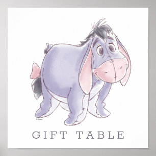 Poster Baby-Shower Eeyore à l'aquarelle