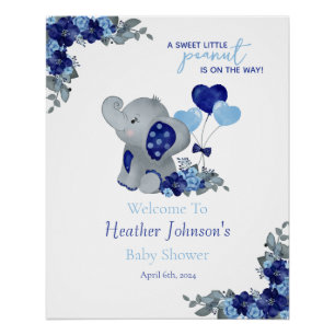 Poster Baby shower Elephant Boy