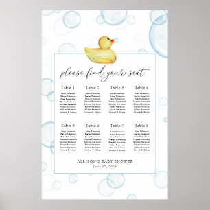 Poster Baby shower en caoutchouc Ducky