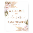 Baby shower en laiton Pampas Panneau de bienvenue
