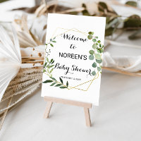 Baby shower Feuille vert tropical Bienvenue