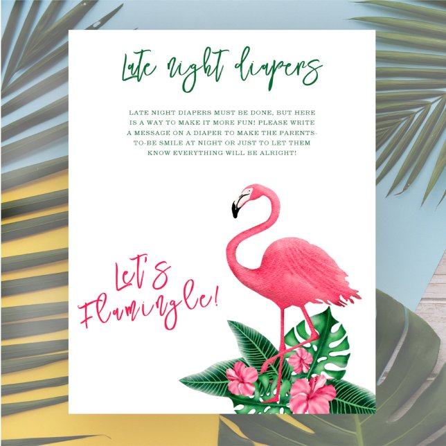 Poster Baby shower flamingo tropical Latins de nuit (Créateur téléchargé)