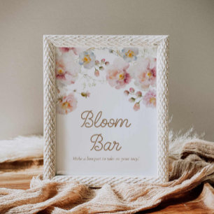 Poster Baby-Shower Fleur Sauvage Bar Bloom