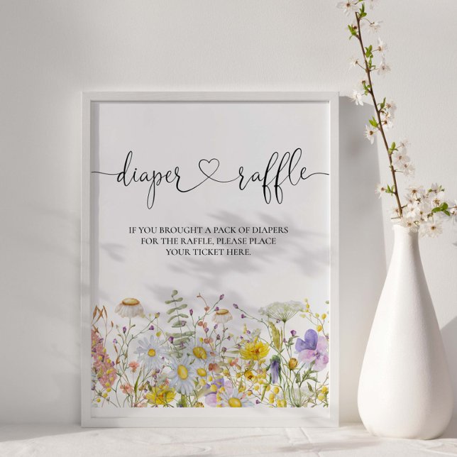 Poster Baby shower fleur sauvage Déchets (Créateur téléchargé)