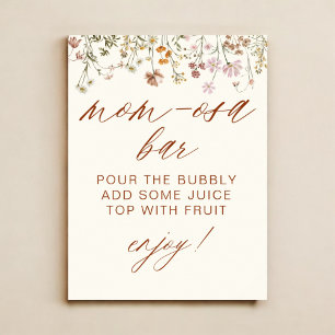 Poster Baby shower fleur sauvage Maman-Osa Bar