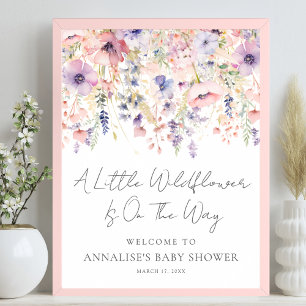 Poster Baby Shower Fleurs Sauvages