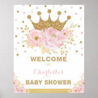 Baby shower Floral de la princesse Crown Blush Bie