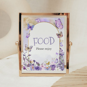 Poster Baby shower floral enchanté