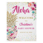 Baby shower floral rose ananas tropical Bienvenue