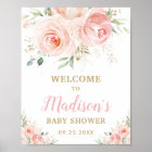 Baby shower floral rose pâle Bienvenue