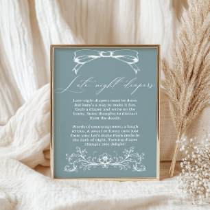 Poster Baby-Shower Floral Vintage Couches de Nuit pour Bé
