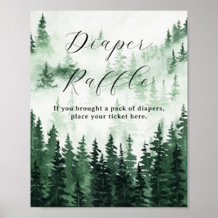Poster Baby shower forestier bruyant à roulettes