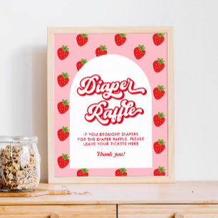 Poster Baby shower fraise Raffin
