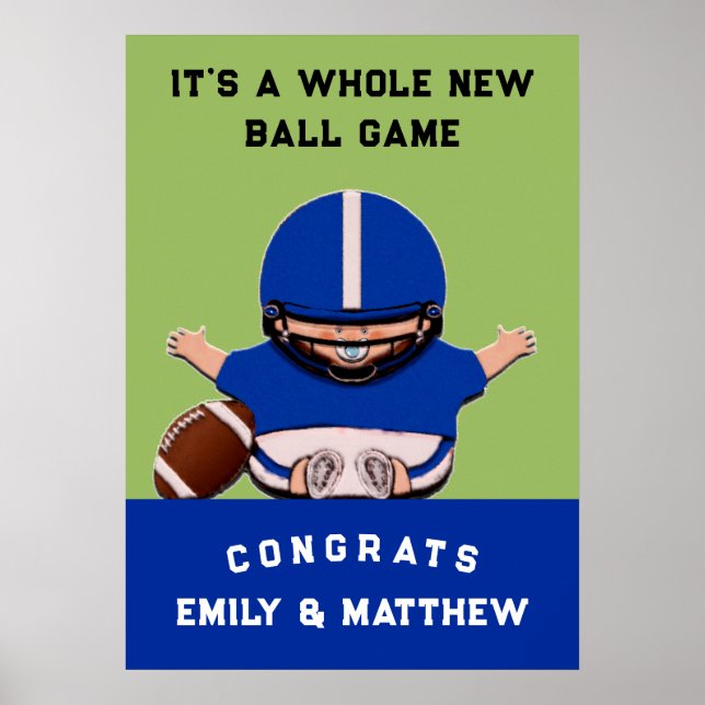 Poster Baby shower garçon (Devant)