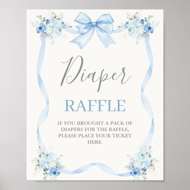 Poster Baby shower Garçon avec arc (Devant)