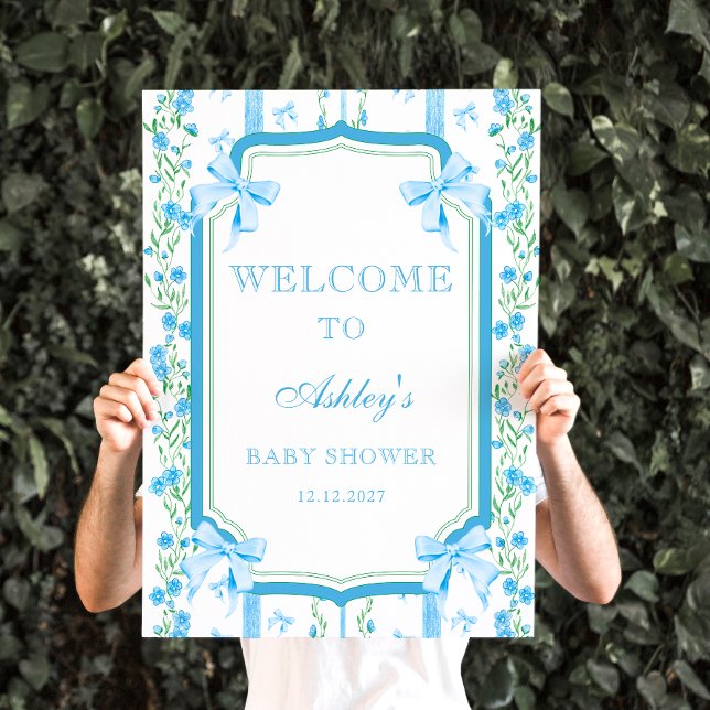 Poster Baby shower Garçon bleu (Créateur téléchargé)