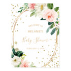 Baby shower géométrique verdoyant et or Bienvenue