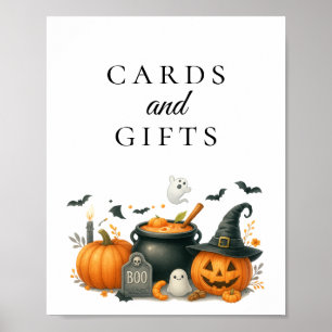 Poster Baby shower Halloween Citrouille mignon Carte & Ca