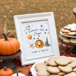 Poster Baby shower Halloween Favoriser Signet Petit Boo