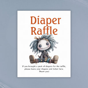 Poster Baby shower Haunted Village Déchets Raffle