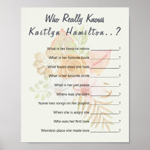 Poster ✨ Baby shower jeu de questions sur les brise-glace