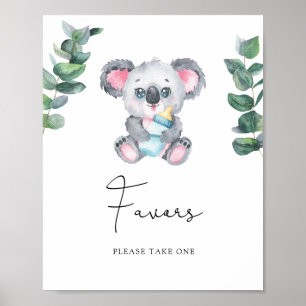 Poster Baby shower koala - Faveurs