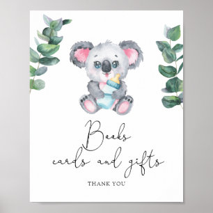 Poster Baby shower Koala - livres, cartes et cadeaux