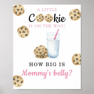 Poster Baby shower lait - Quelle est la taille du ventre