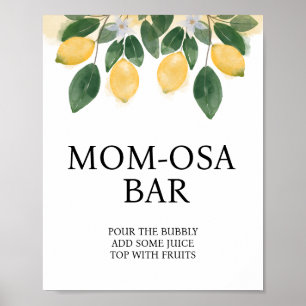 Poster Baby shower Lemon Momosa bar