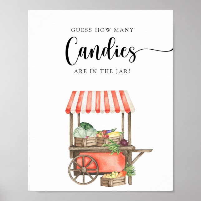 Poster baby shower local - devinez combien de bonbons (Devant)