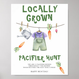 Poster baby shower local - jeu de chasse à la tétine