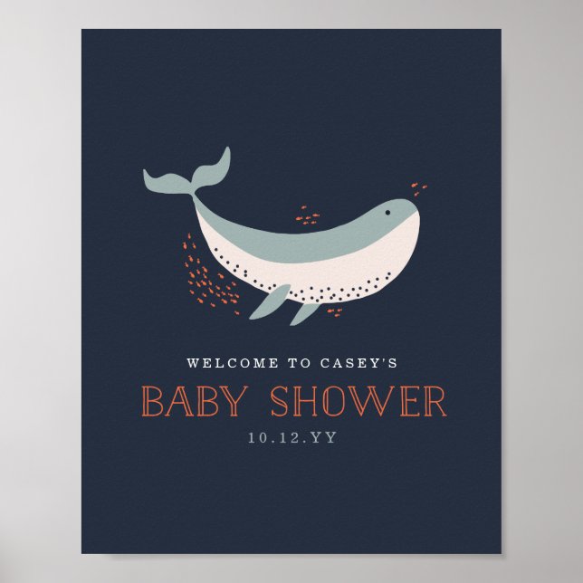 Poster Baby shower Marine Life Bienvenue Imprimer (Devant)