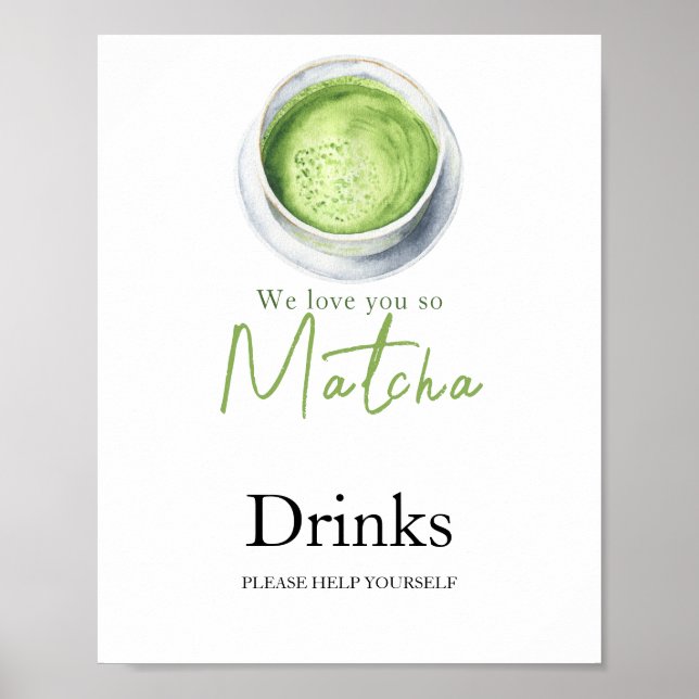 Poster Baby shower Matcha Latte - Boissons (Devant)