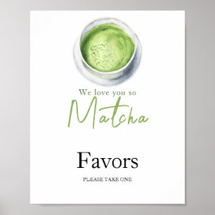 Poster Baby shower Matcha Latte - S'il vous plaît prendre