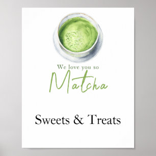 Poster Baby shower Matcha Latte - Sweets and Treats