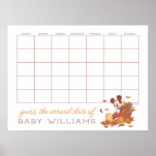 Poster Baby Shower Mickey Mouse Récolte d'Automne