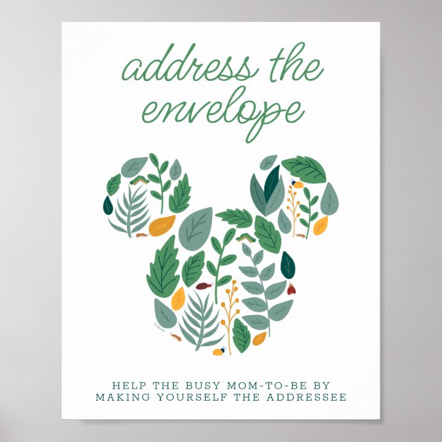 Poster Baby shower Mickey Souris Adresse Une Enveloppe (Devant)